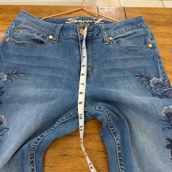 Seven 7 skinny floral embroidered Jean size 10 - Picture 7 of 10